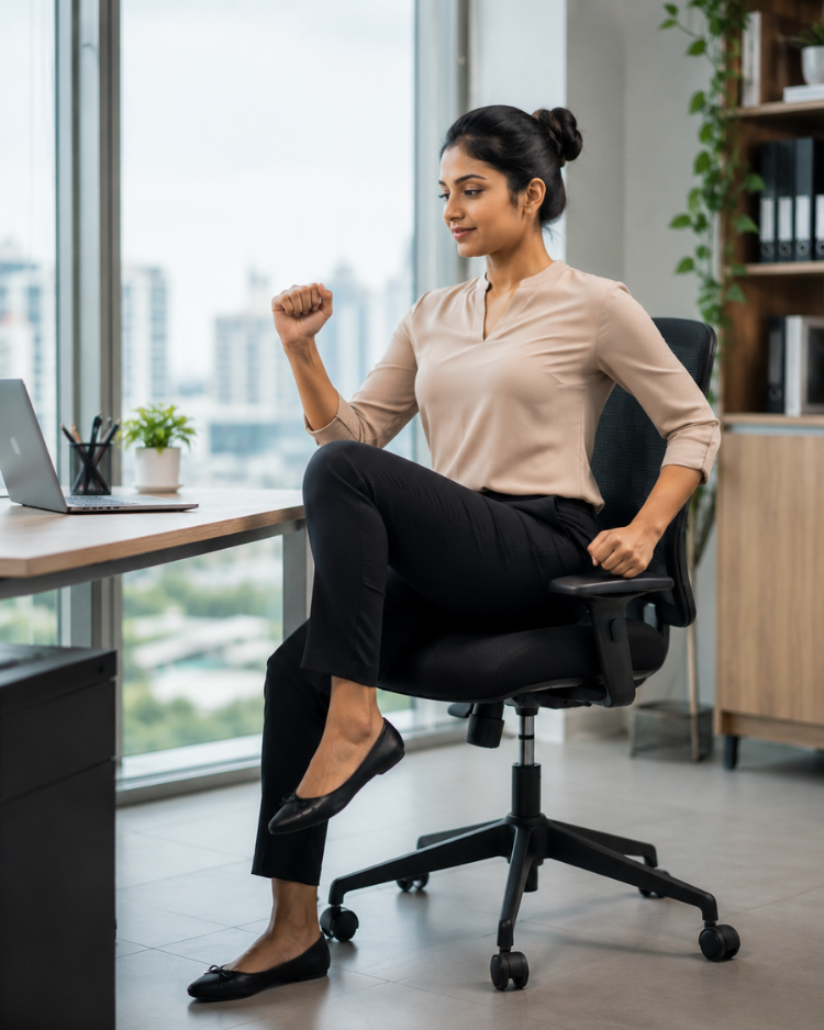 Chair Exercises for Sri Lankan Women Who Sit All Day at Work 2 Chair Exercises