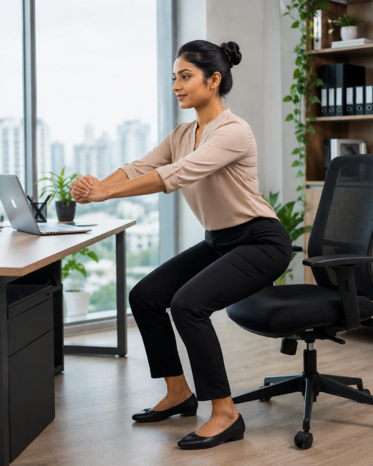 Chair Exercises for Sri Lankan Women Who Sit All Day at Work 3 Chair Exercises