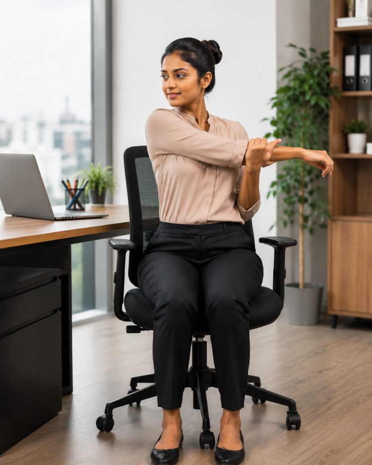 Chair Exercises for Sri Lankan Women Who Sit All Day at Work 4 Chair Exercises